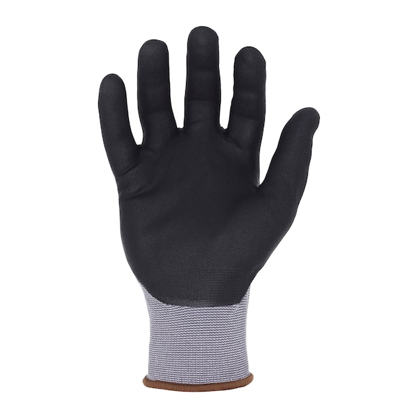 Duradex 15 Ga. Gray Nylon/Spandex Work Gloves, Black Nitrile Palm Coating, M